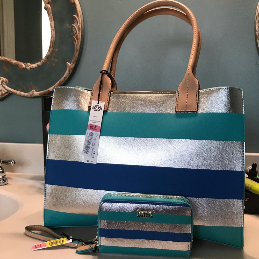 Kate Landry tote and wristlet/wallet Brand new!